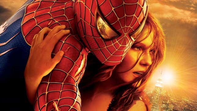 Spider-Man and Marie Janan in Spider-Man 2 (2004) poster.